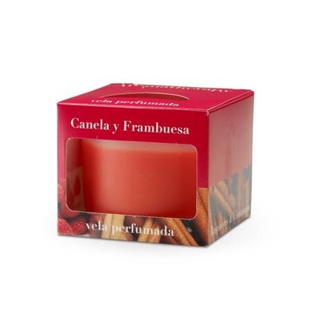 CM-Świeca Cordoba 9x7,5cm. Cinnamon-raspberry, red