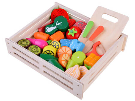 Wooden vegetables, fruit for cutting, magnetic box ZA4832