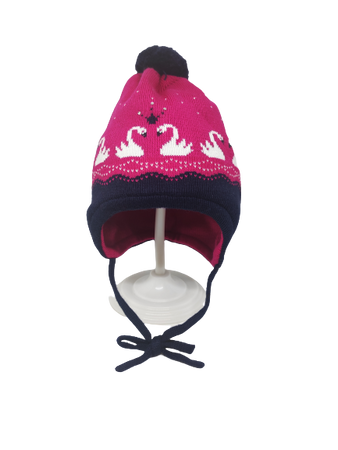 Czapka zimowa przejściowa Maximo Mini z pomponem i troczkami 