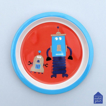 Talerz fi 18 cm dla małych dzieci, seria Roboty | Maison Petit Jour®