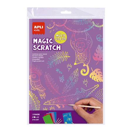 Zestaw wydrapywanek Apli Kids - Magic Scratch Colors A4