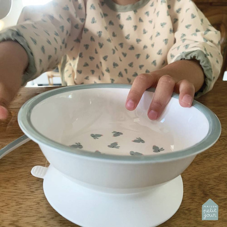 Miseczka dla dzieci z przyssawką i łyżką, Króliczki | Maison Petit Jour®