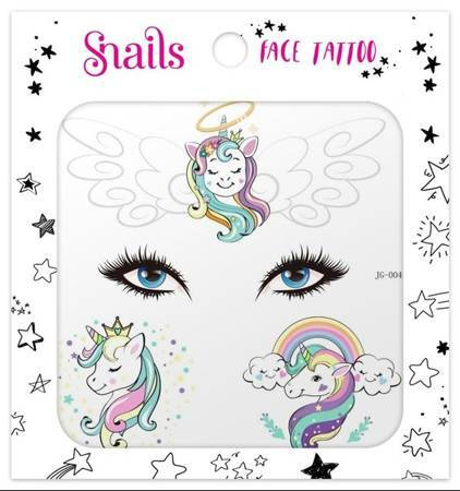 Naklejki na twarz Face Tattoo Snails - Unicorn Crown