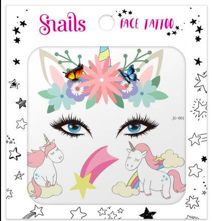 Naklejki na twarz Face Tattoo Snails - Unicorn Star