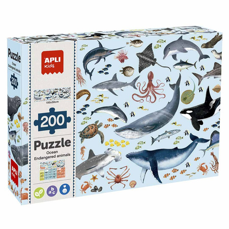 Puzzle edukacyjne Apli Kids - Zagrożone zwierzęta Ocean 6+