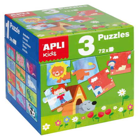 Zestaw Puzzli dla dzieci 3w1 Apli Kids